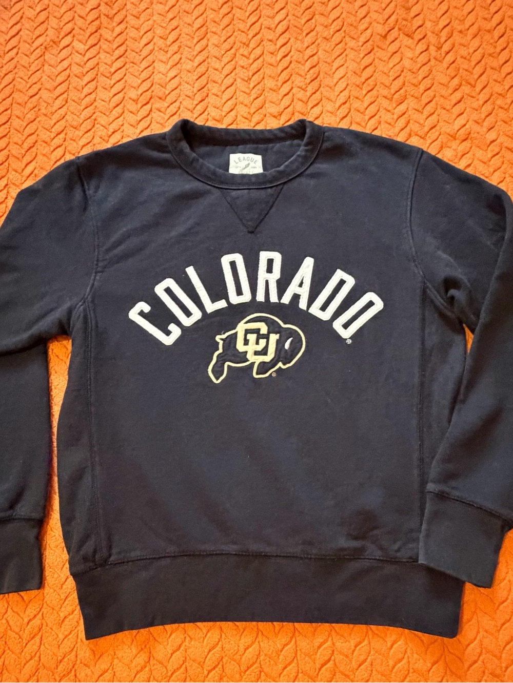 League Navy Colorado Crewneck Sweatshirt with Gold Logo
